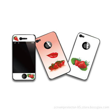 Front and Back Strawberry Perfume Screen Protector, Suitable for Apple's iPhone 4